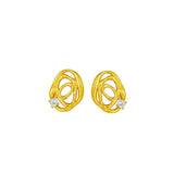 Boucles d'oreilles puces LINDSAY S925 en or avec lignes, topaze 