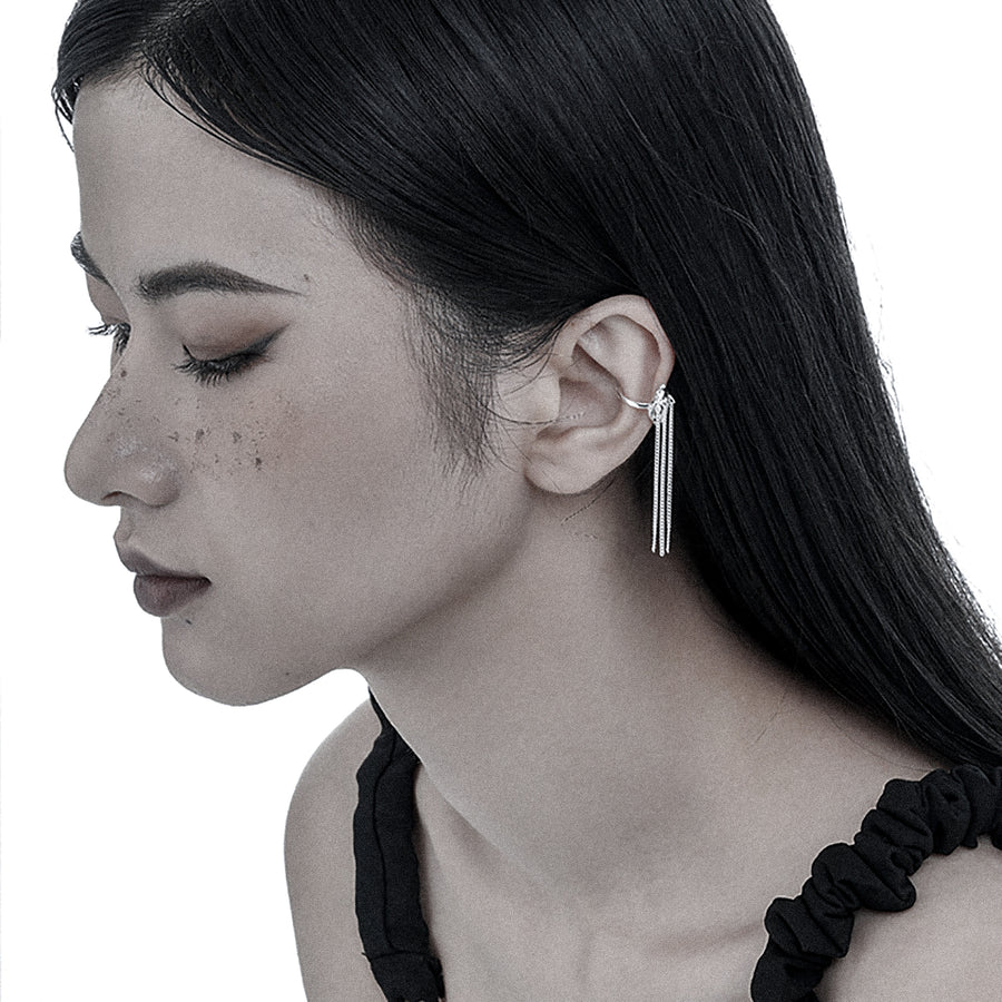 KATHLEEN Silber Earcuff mit 3 Kettchen