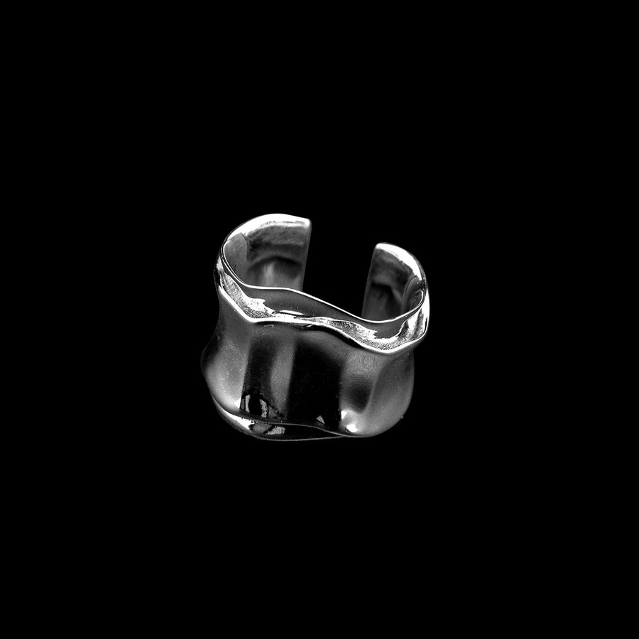 'Perla' silver vintage open 2-layer ring made of 925 sterling silver