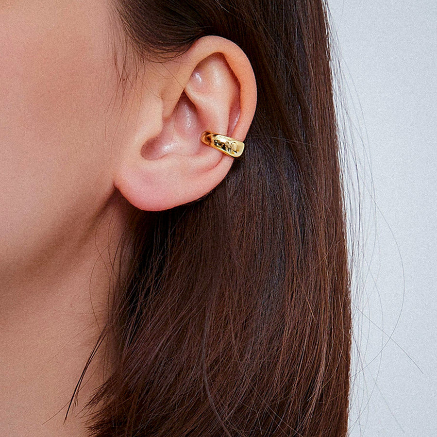 'Miracle' Gold Earrings-Earcuff made of 925 sterling silver