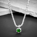 LITAE Collier galaxie en argent 925 avec pendentif diopside en pierre précieuse