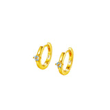 GERALDINE Classic Hoop Earrings in Gold with Topaz 