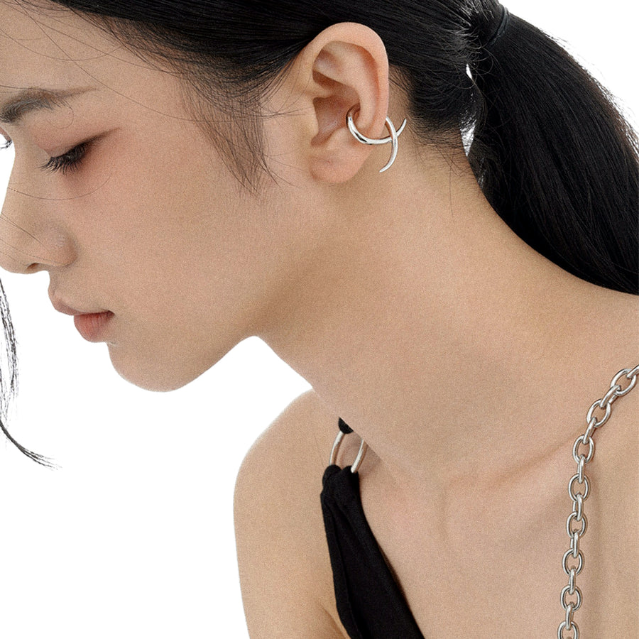 'Evangeline' silver earrings-Earcuff made of 925 sterling silver