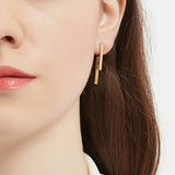 HELLE S925 boucles d'oreilles lettre H OR mat