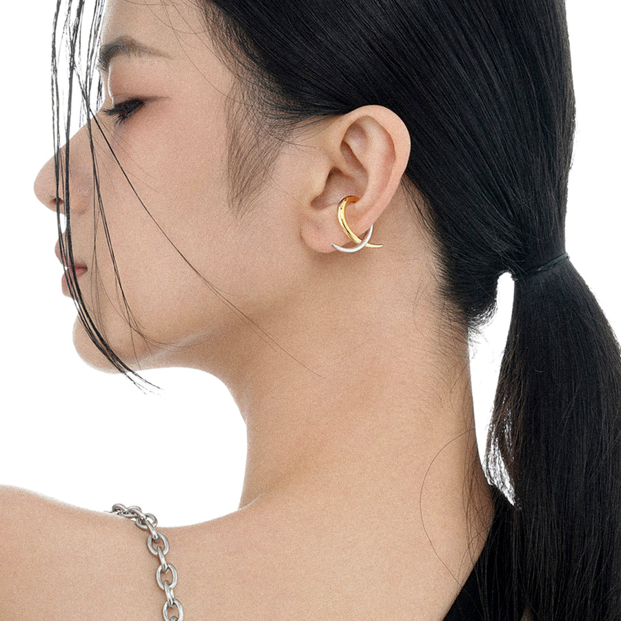 'Evangeline' silver earrings-Earcuff made of 925 sterling silver