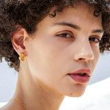 Boucles d'oreilles clous JACKIE S925 avec cristal citrine, zircone