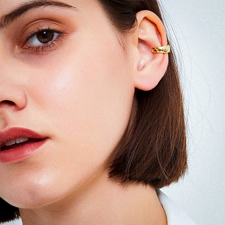 'Miracle' Gold Earrings-Earcuff made of 925 sterling silver