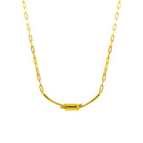 ALICIA Gold Collier en fil de fer en forme de U avec design de style industriel en argent 925