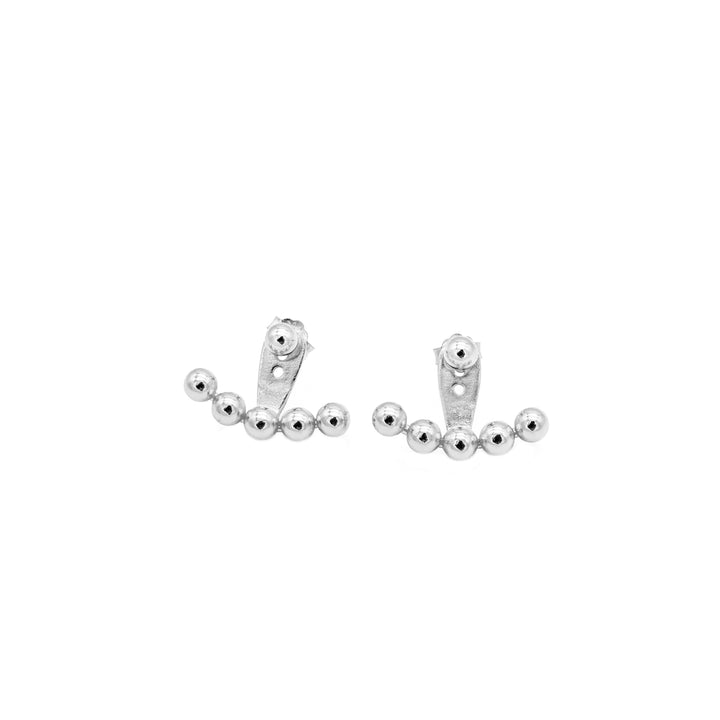 'Ancud' silver stud earrings Climber Ball structure in sterling silver