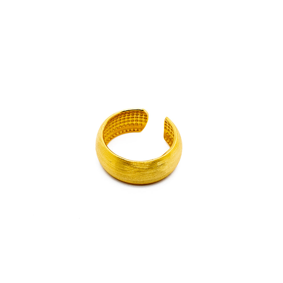 BONEY Gekratzter Bandring in Gold aus 925er Sterlingsilber