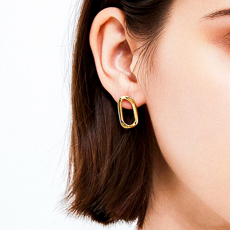 'Barbara' gold earrings-studs made of 925 sterling silver