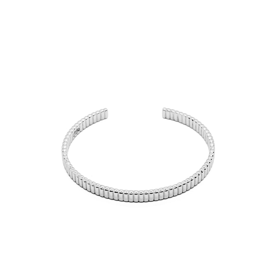 EDING S925 gestreiftes Armband mit industriellem Look in Silber