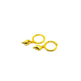 Boucles d'oreilles créoles fines HOACH 925S avec boucles d'oreilles coquillage en or