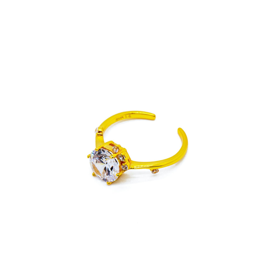 'Katherine' gold open delicate ring made of 925 sterling silver