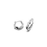 ANNA Boucles d'oreilles/créoles brillantes ondulées en argent sterling 925