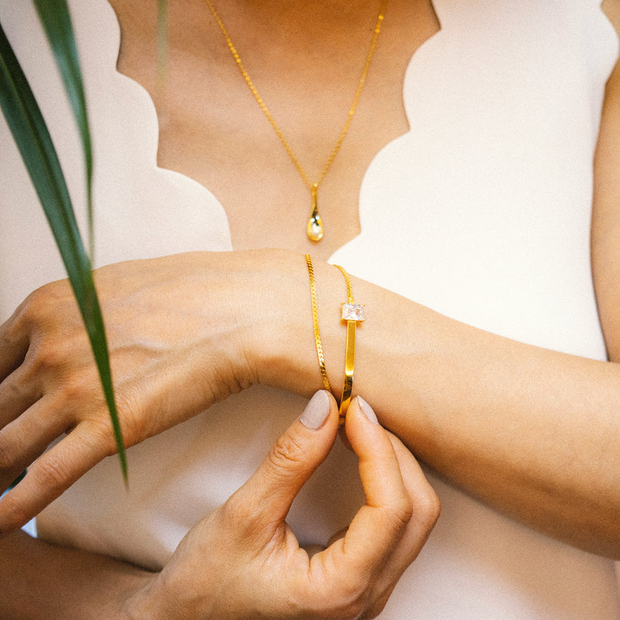 'Virgo' gold bracelet with pendant made of 925 sterling silver