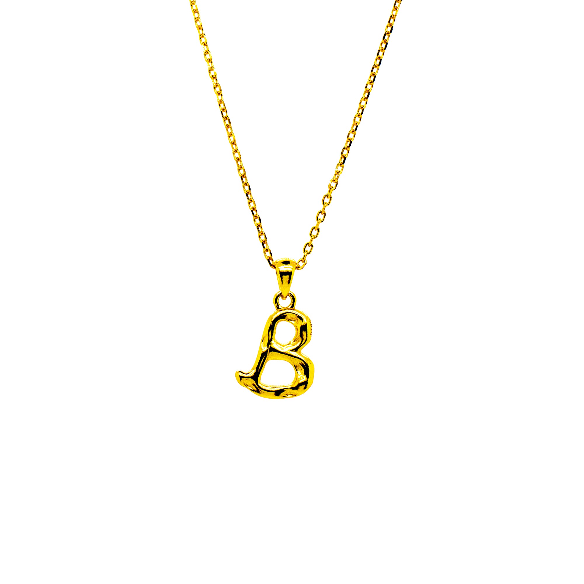 OPHELIA S925 collier lettre/alphabet calligraphie en or