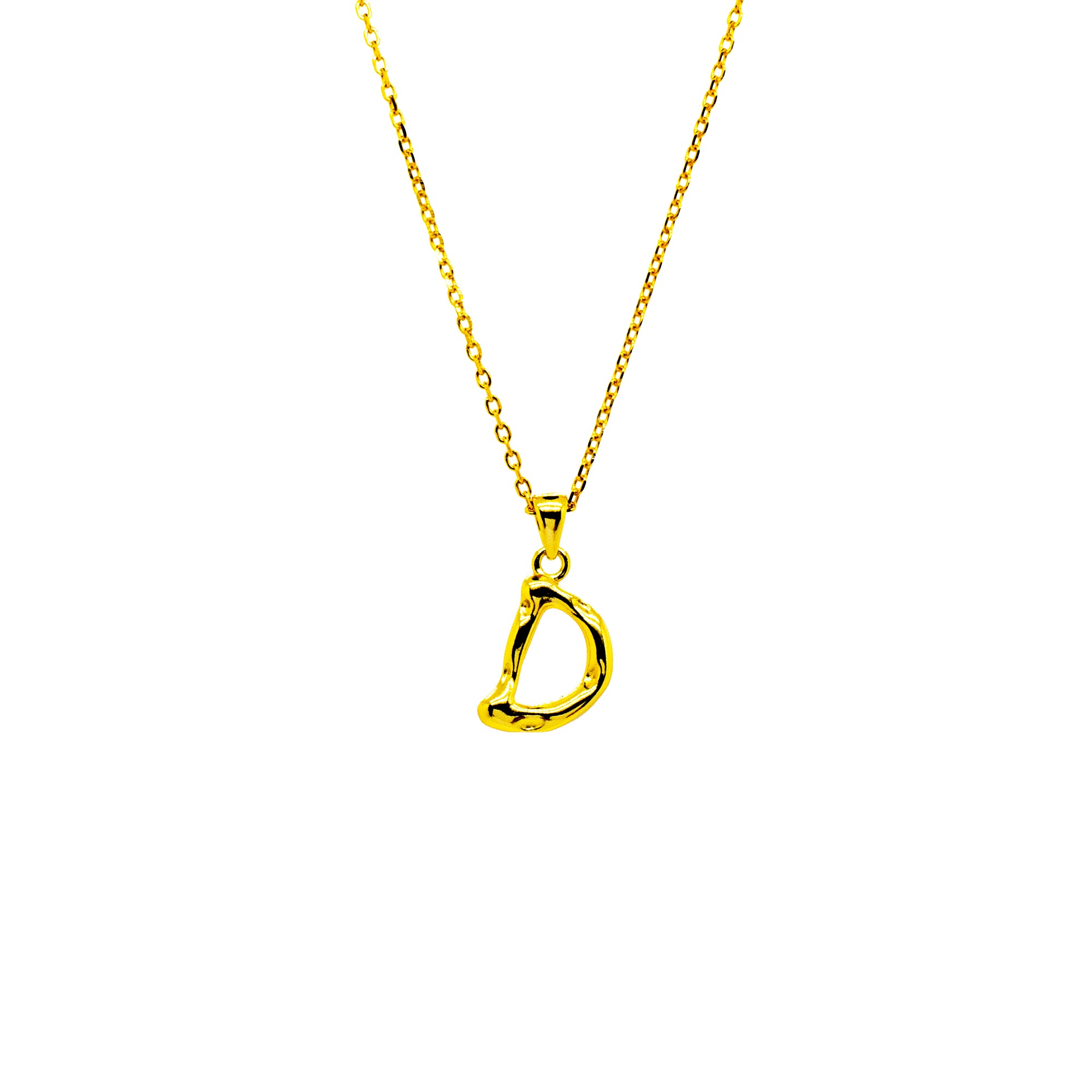 OPHELIA S925 collier lettre/alphabet calligraphie en or