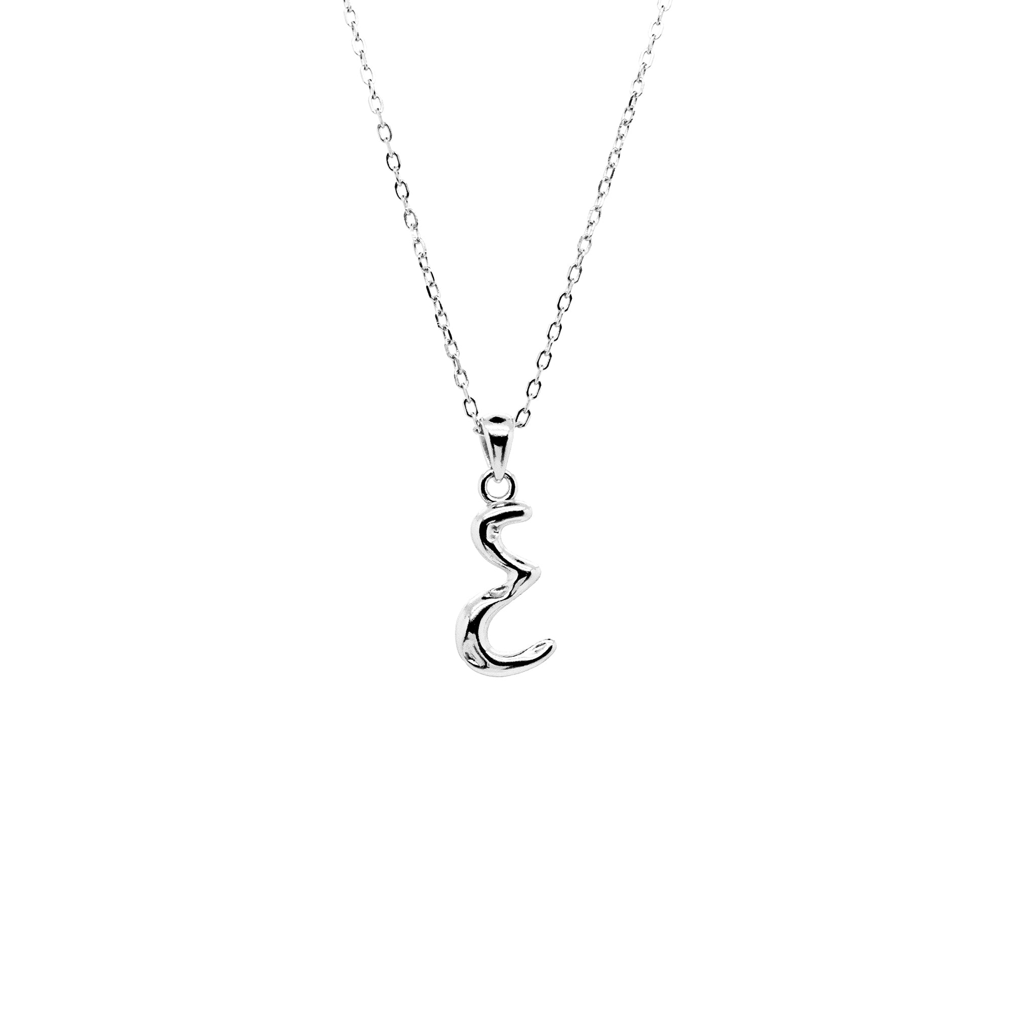 OPHELIA S925 collier lettre/alphabet calligraphie en argent