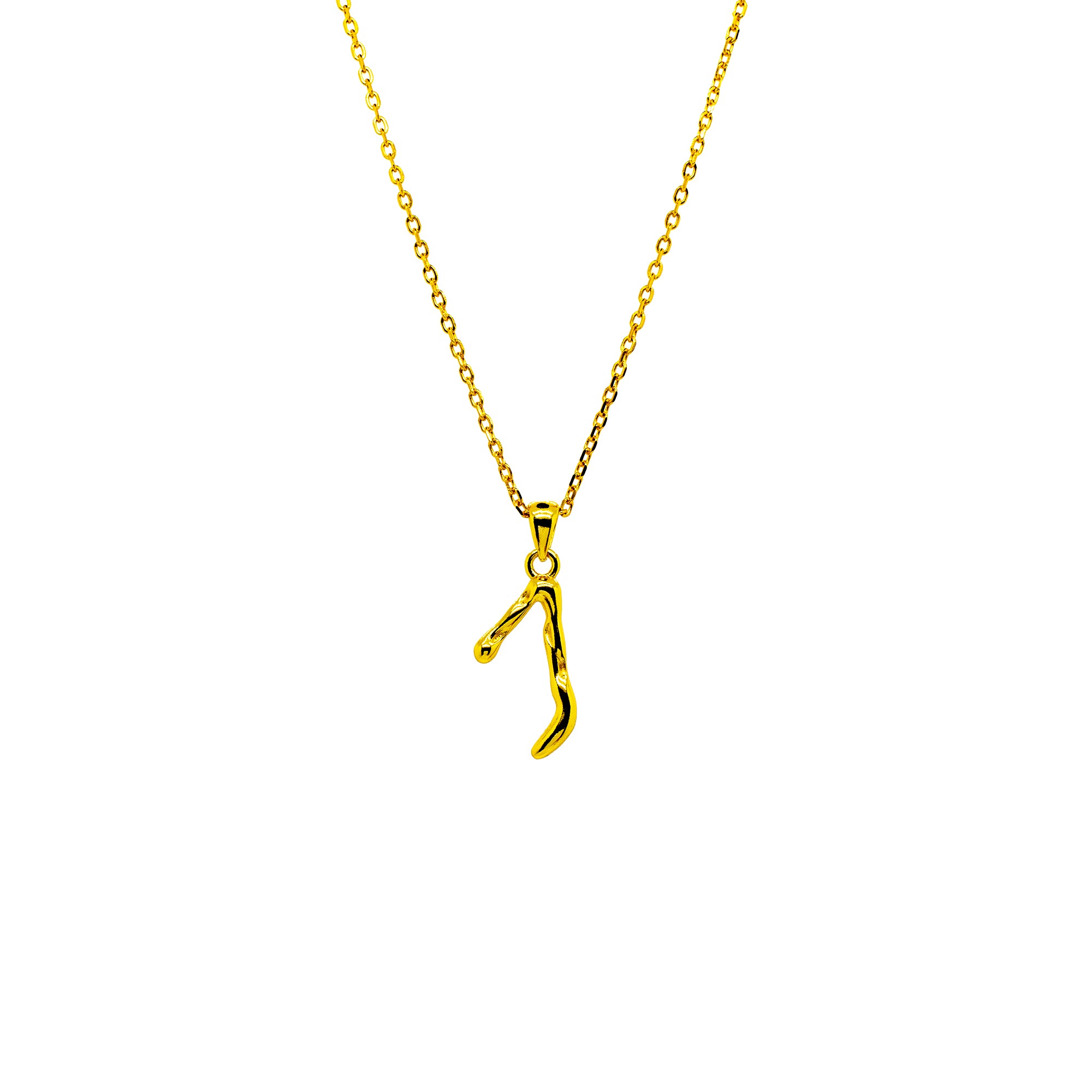 OPHELIA S925 collier lettre/alphabet calligraphie en or