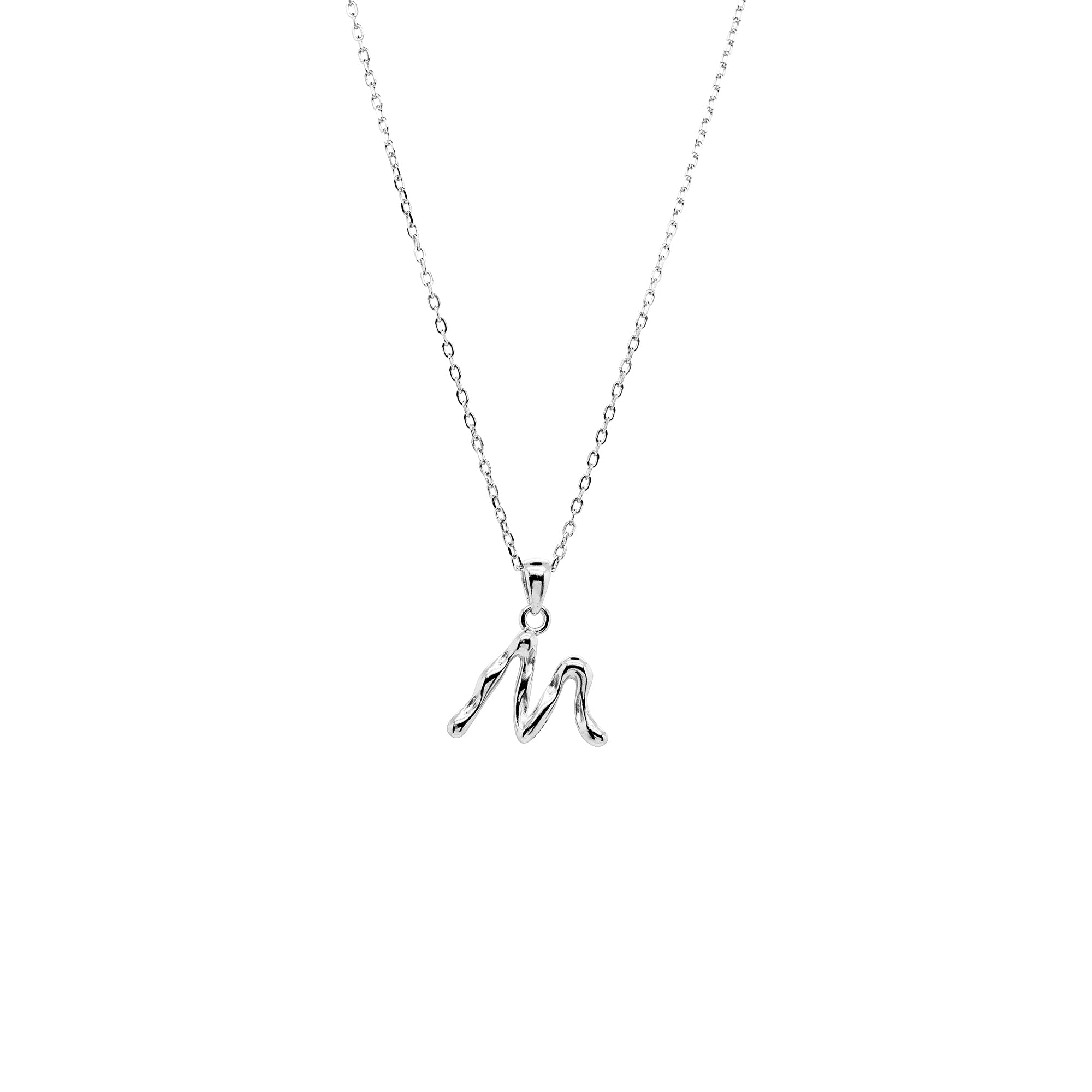 OPHELIA S925 collier lettre/alphabet calligraphie en argent