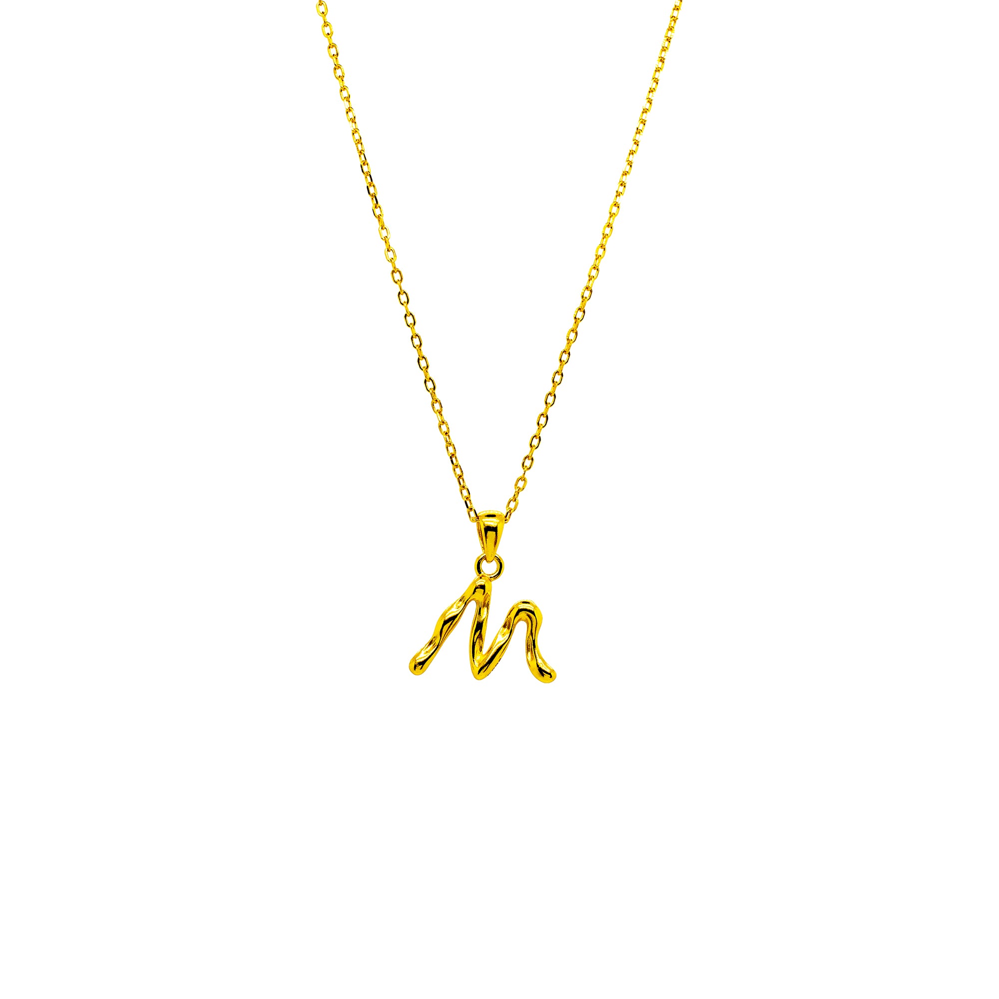 OPHELIA S925 collier lettre/alphabet calligraphie en or