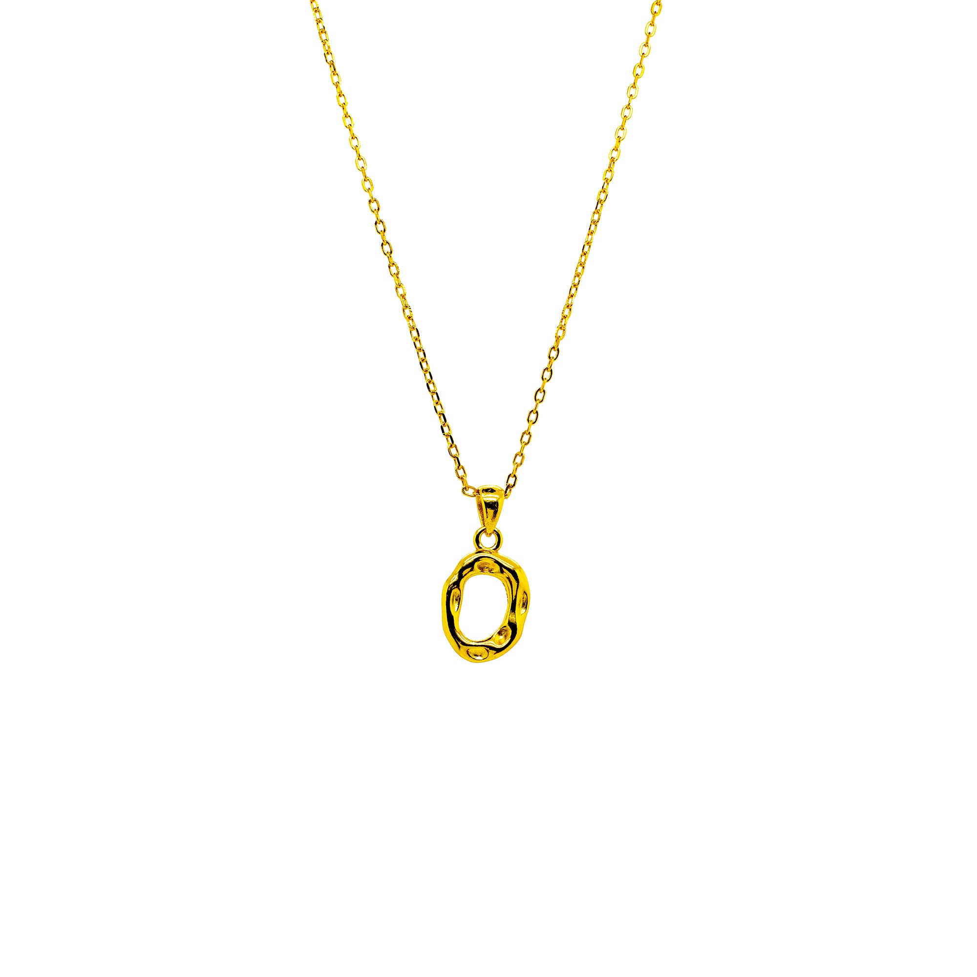 OPHELIA S925 collier lettre/alphabet calligraphie en or