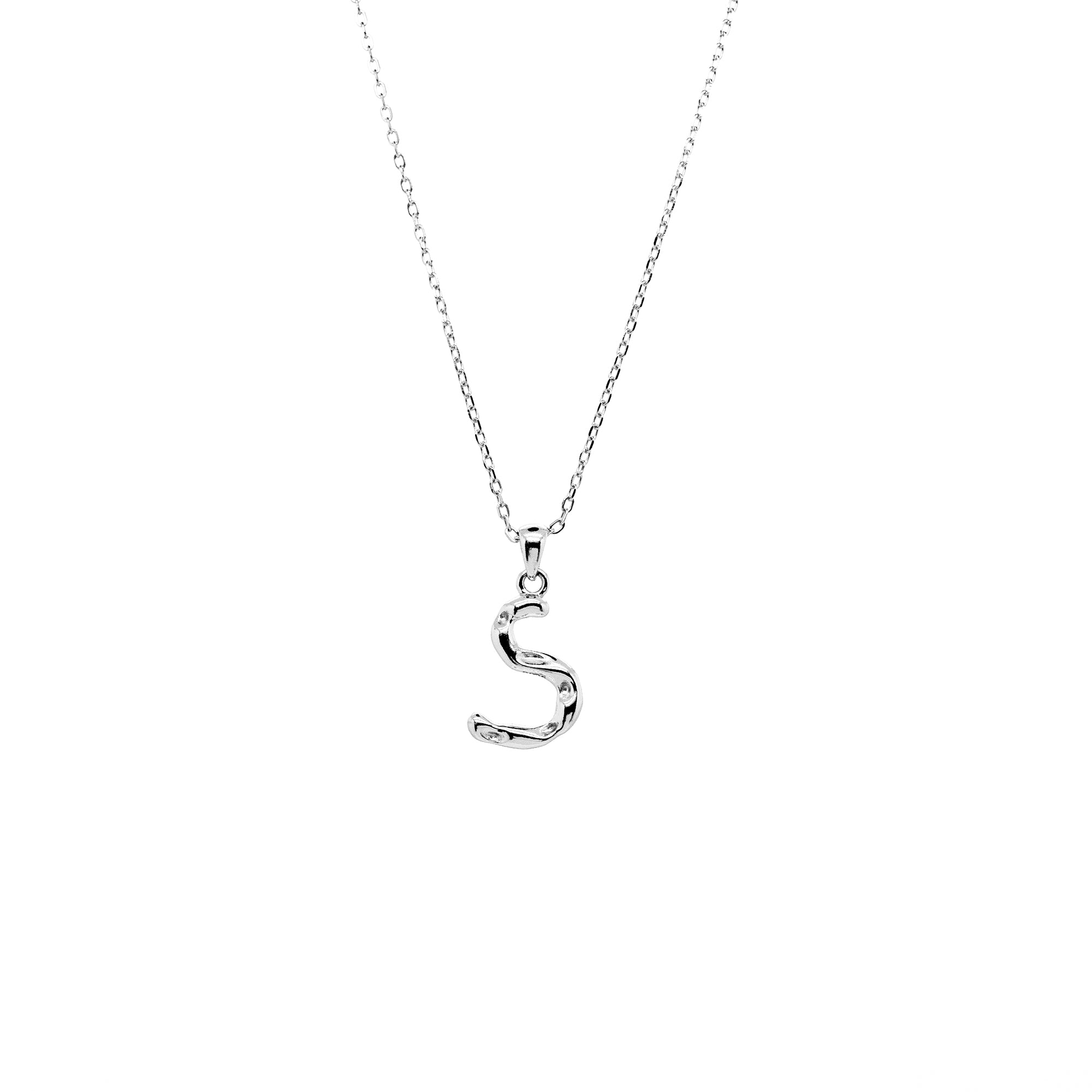 OPHELIA S925 collier lettre/alphabet calligraphie en argent