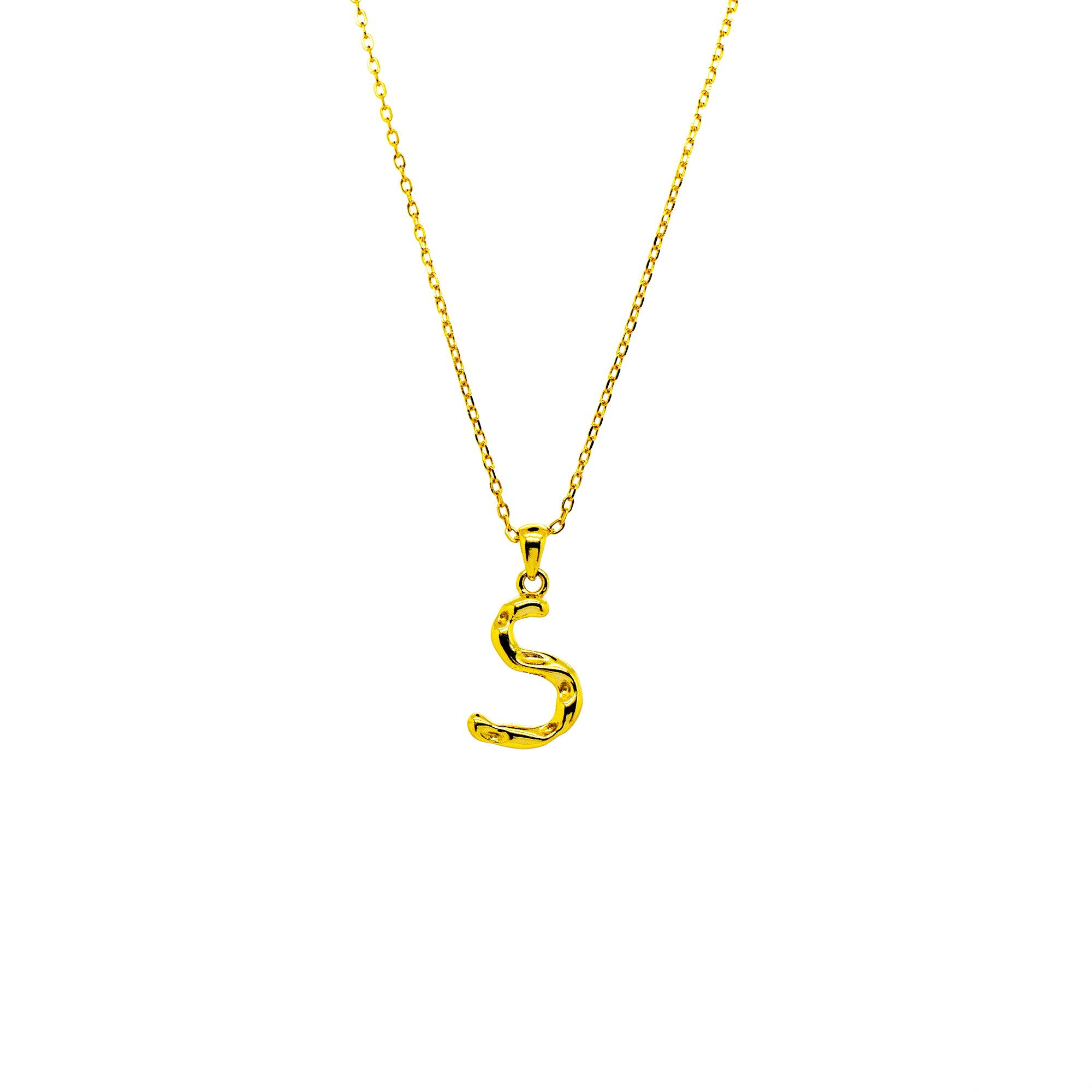 OPHELIA S925 collier lettre/alphabet calligraphie en or