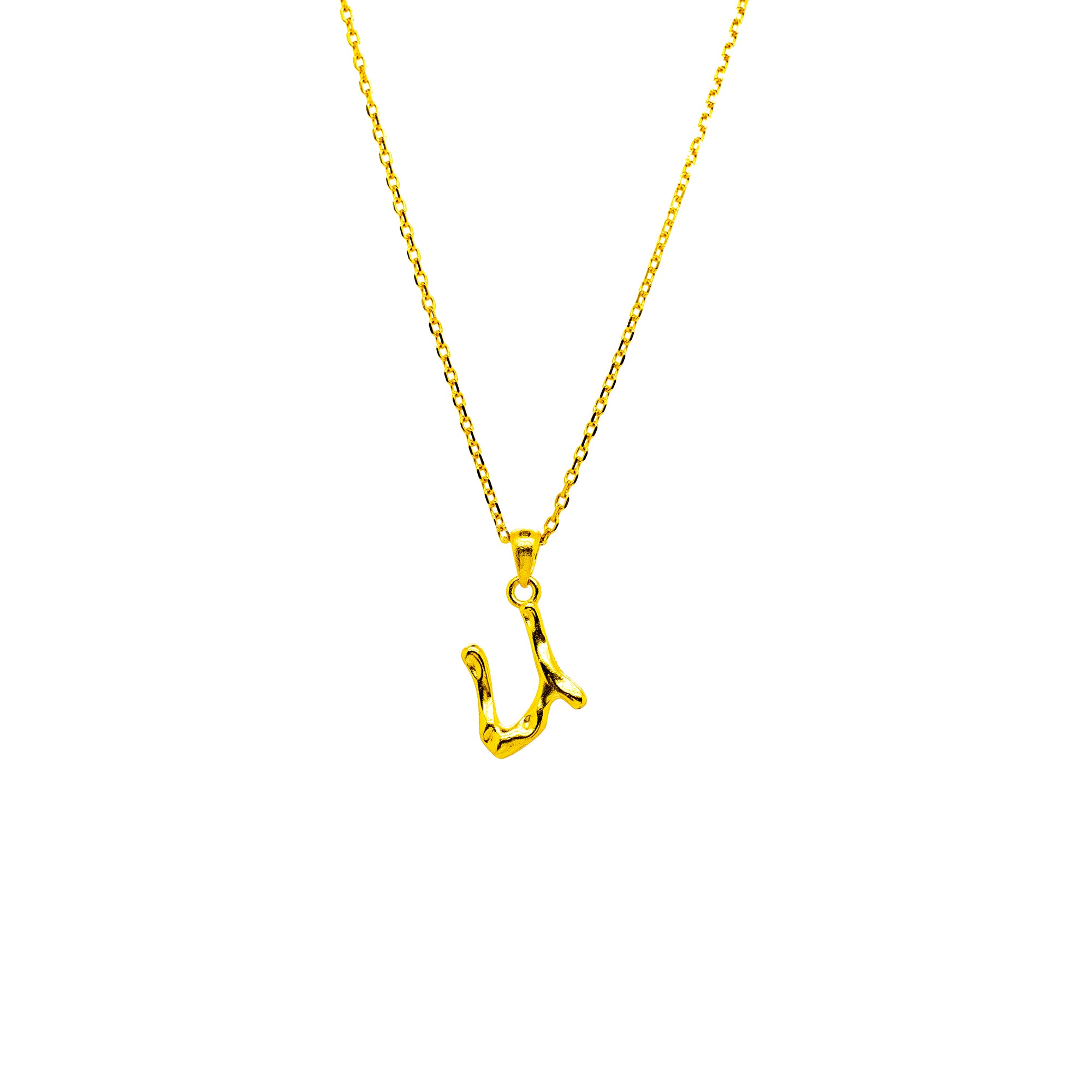 OPHELIA S925 collier lettre/alphabet calligraphie en or