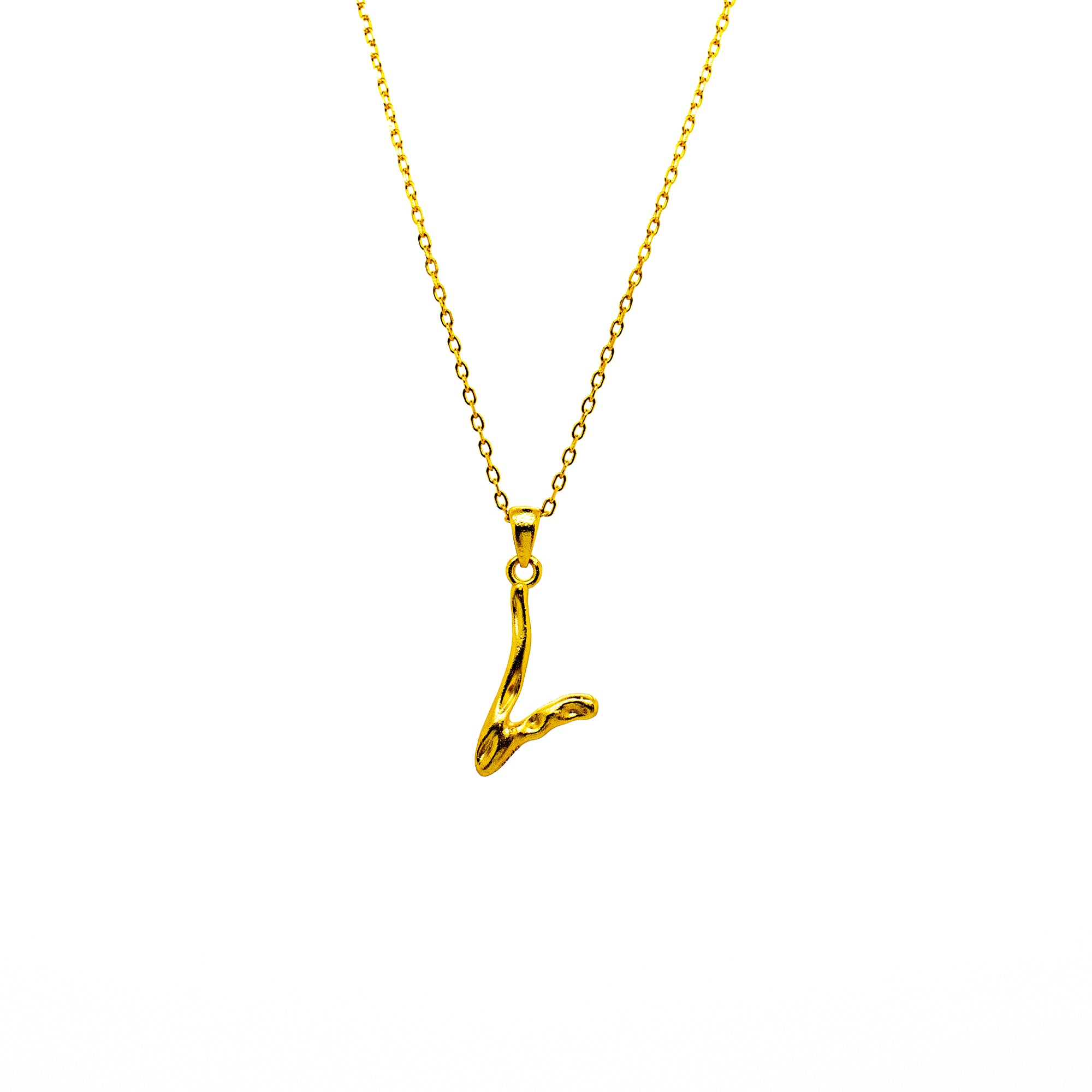 OPHELIA S925 collier lettre/alphabet calligraphie en or