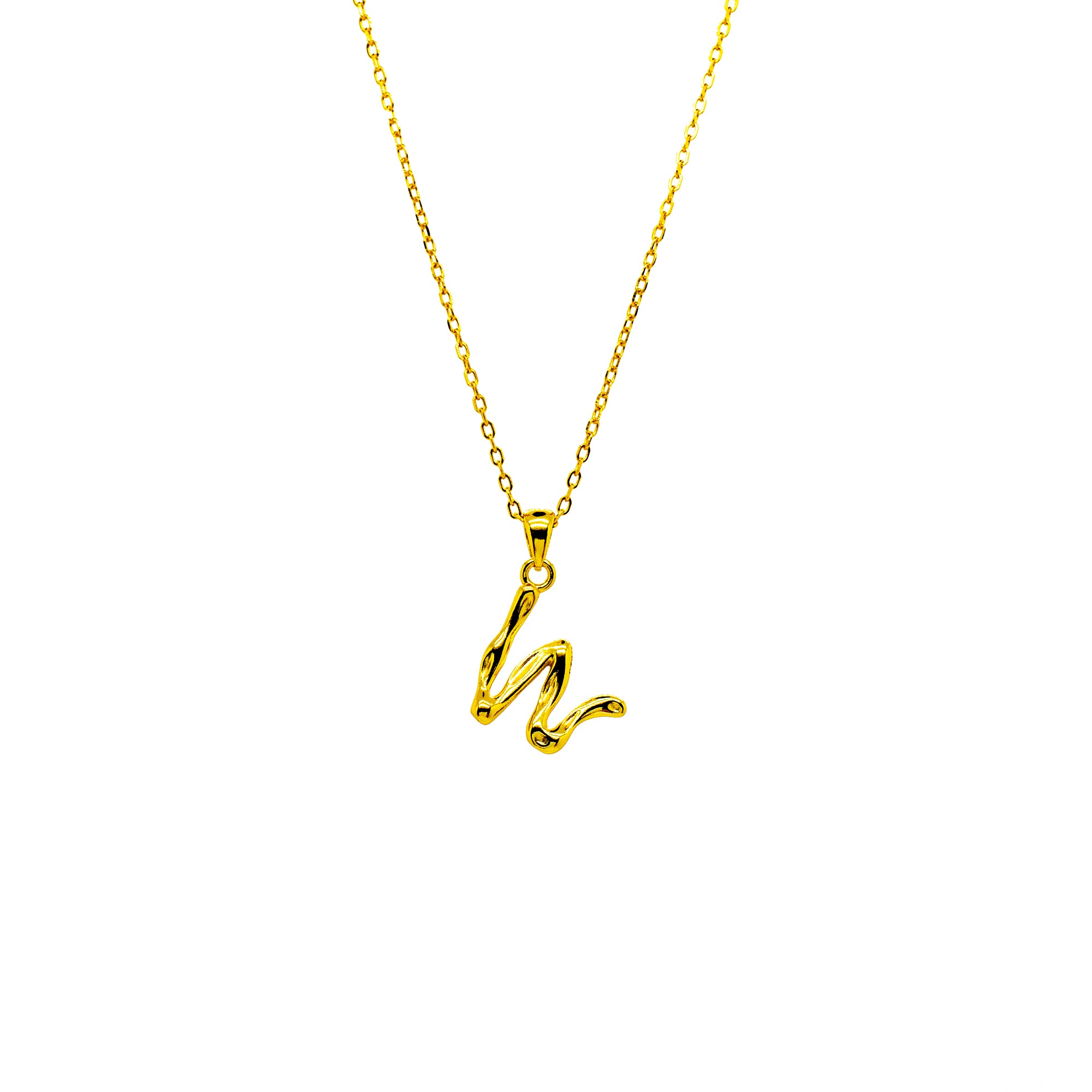 OPHELIA S925 collier lettre/alphabet calligraphie en or