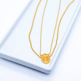 KOJOK 925 silver fine double chain with oval plate gold