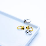 LAGOS 925 silver earrings-creoles with heart pendant in gold