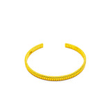 Bracelet rayé EDING S925 au look industriel en or