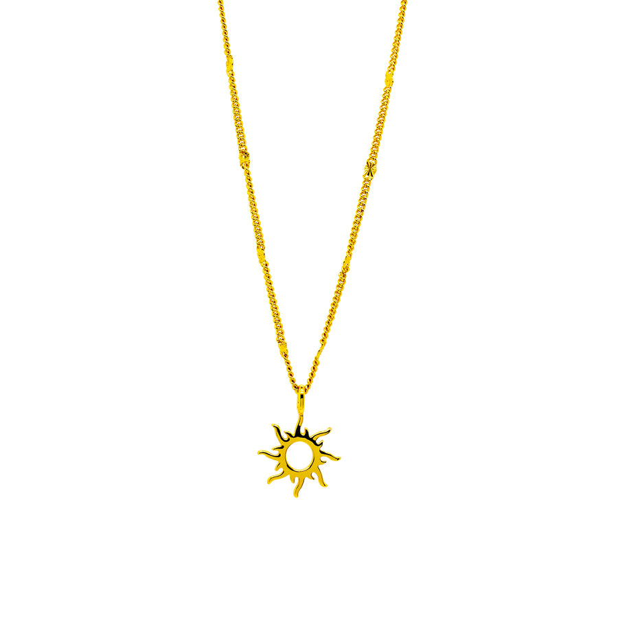 ALCE 925 Silber Sonne Flamme Halskette in Gold