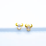 BERYL Boucles d'oreilles puces petit diable scintillant en or en argent 925