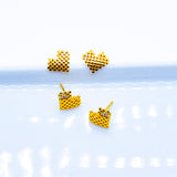 ANNETTE Pixel Herz Ohrstecker in Gold