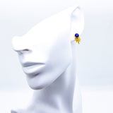 Boucles d'oreilles clous étoile filante dorées DORIS avec lapis-lazuli bleu 