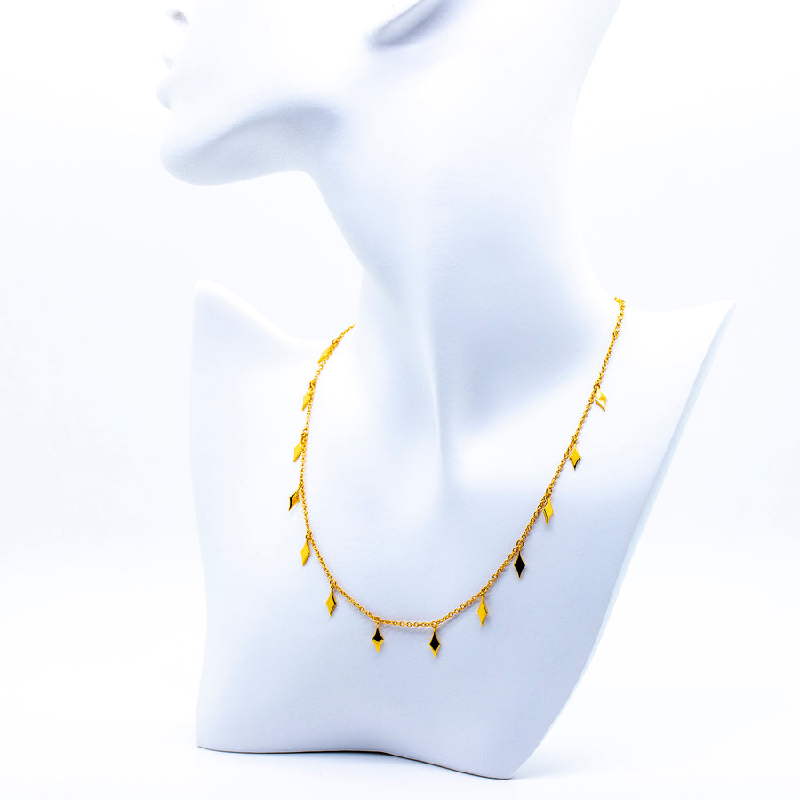 GWENDOL Grafische Damenkette/Collier in Gold