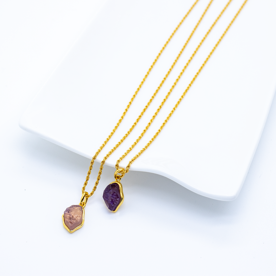 IRENE Naturalistische Damenkette mit Amethyst