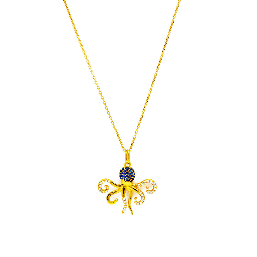 'Jimena' gold chain with octopus pendant made of 925 sterling silver