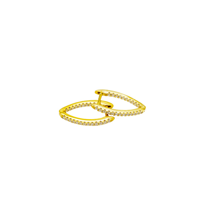 'Ingavi' gold V-shape hoop earrings in sterling silver