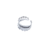 KAILANI S925 blackened banana leaf ladies ring with zirconia in silver