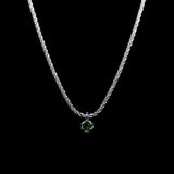 LITAE Collier galaxie en argent 925 avec pendentif diopside en pierre précieuse