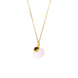 Collier en or MONIQUE avec pendentif bouteille de parfum en quartz rose en argent 925