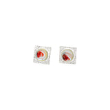 MORELIA 925 silver square earrings-ear studs moonstone