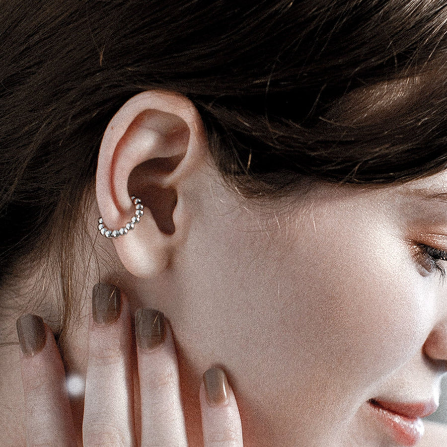 'Melete' silver earrings-Earcuff made of 925 sterling silver