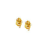 Boucles d'oreilles clous JACKIE S925 avec cristal citrine, zircone