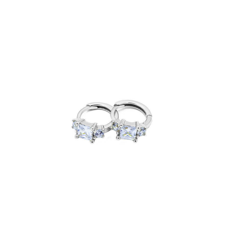 'Pucalipa' silver hoop earrings hoops zirconia made of sterling silver